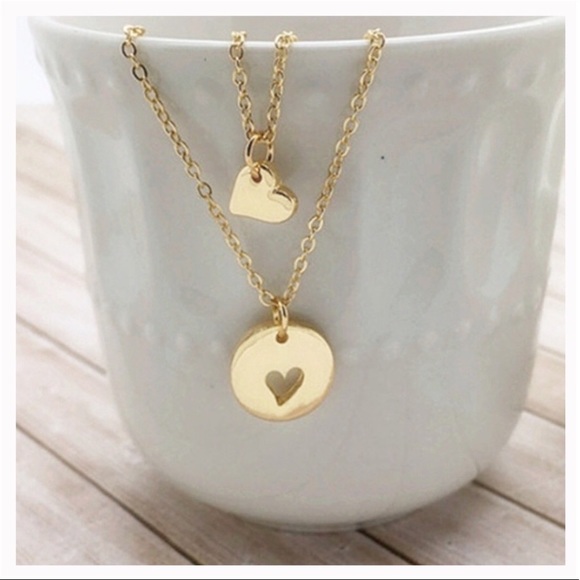 Layered Cutout Heart ❤️ BFF Necklaces (Gold) - Picture 2 of 5